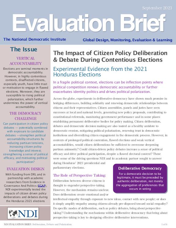 The Impacts of Citizen Policy Deliberation and Debate During