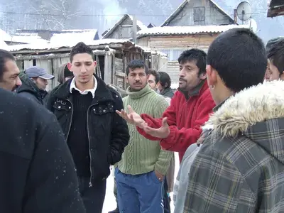 Slovakian citizens discussing in a group 