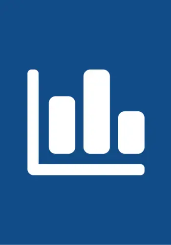 A bar chart with two axes. There are three vertical bars. The middle bar is tallest.