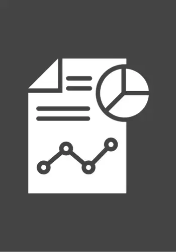 A paper with lines resembling text, a line chart, and a pie chart