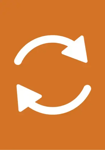 Two arrows forming a circle, one above the other, pointing clockwise.