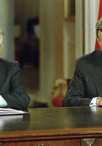 Soviet President Mikhail Gorbachev and U.S. President George Bush