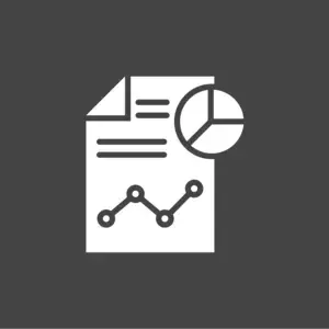 A paper with lines resembling text, a line chart, and a pie chart