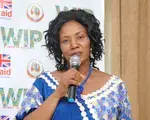 Ebe Joy, the ruling party&#039;s Enugu state chairman, speaks at NDI&#039;s Women in Politics program launch in Enugu. 