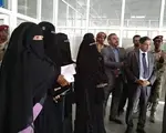 The Hadhramaut women’s peacebuilding group meeting with the Director General of the Al-Riyyan airport in January 2019.