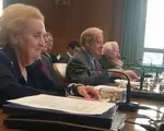 Madeleine K. Albright testifies before Senate hearing on democracy assistance