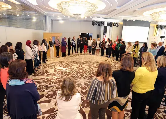 Women from throughout Lebanon gather to consider strategies to get on lists in advance of parliamentary elections at NDI's Candidate Academy.