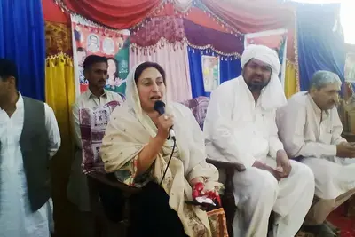 Shahida Malka Ahmed speaks at a campaign event